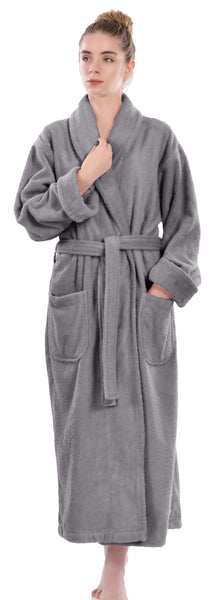 Unisex Terry Bathrobe, Grey, OSFM