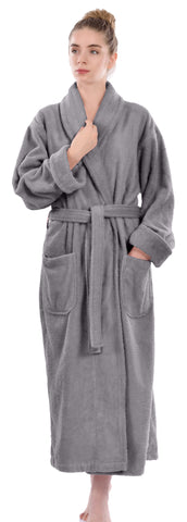 Unisex Terry Bathrobe, Grey, OSFM