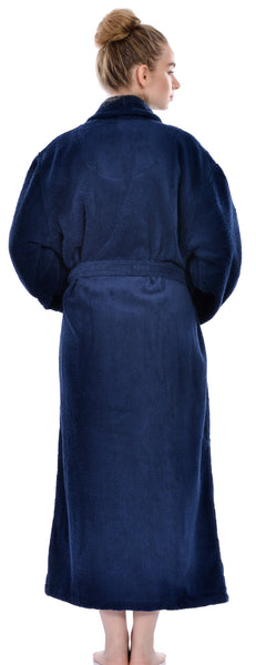 Unisex Terry Bathrobe, Navy, OSFM