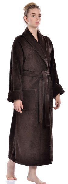 Unisex Terry Bathrobe, Espresso, OSFM