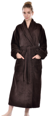 Unisex Terry Bathrobe, Espresso, OSFM