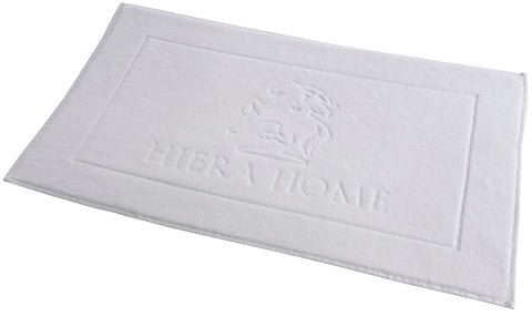 Signatured Bath Mat, White