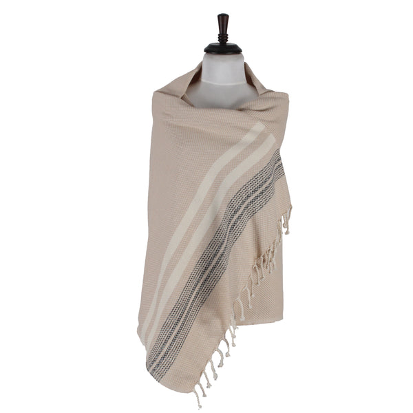 Chirpy Handloomed Peshtemal Towel, Beige
