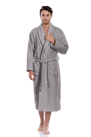 Terry Soft Bathrobe, Light Grey