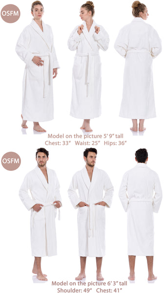 Waffle Terry Bathrobe, White