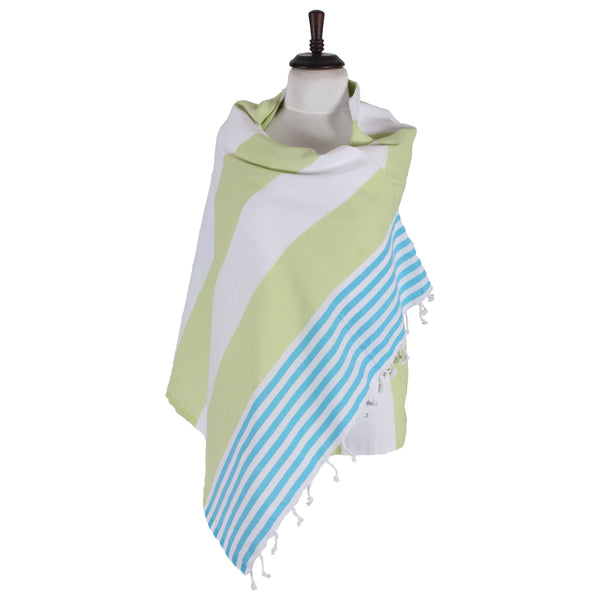 Rainbow Peshtemal Towel, Green