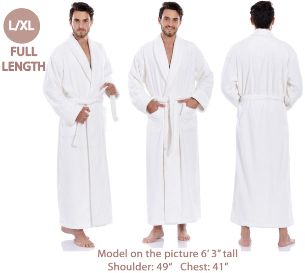 Waffle Terry Bathrobe, White