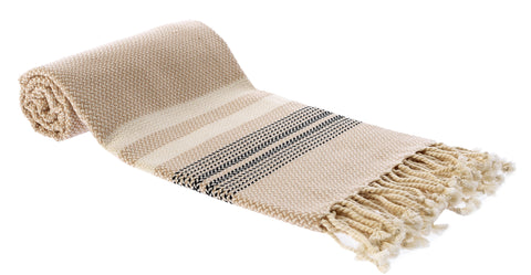 Chirpy Handloomed Peshtemal Towel, Beige